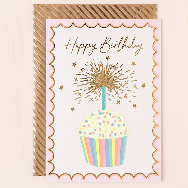 Rainbow Cupcake Birthday Card
