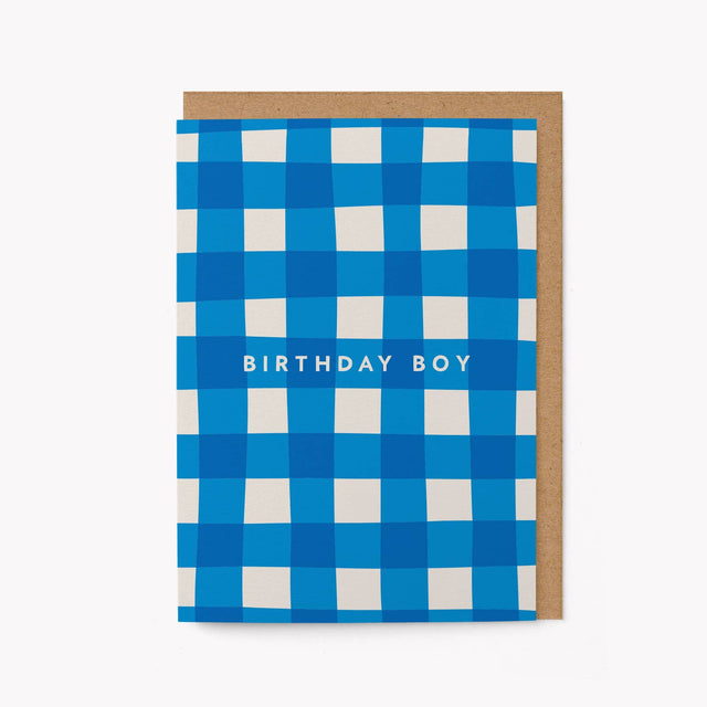 Birthday Boy Gingham Card