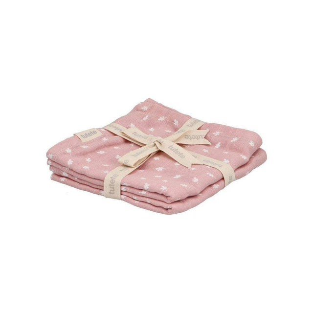 Set Of 2 Pink Leaf Muslins