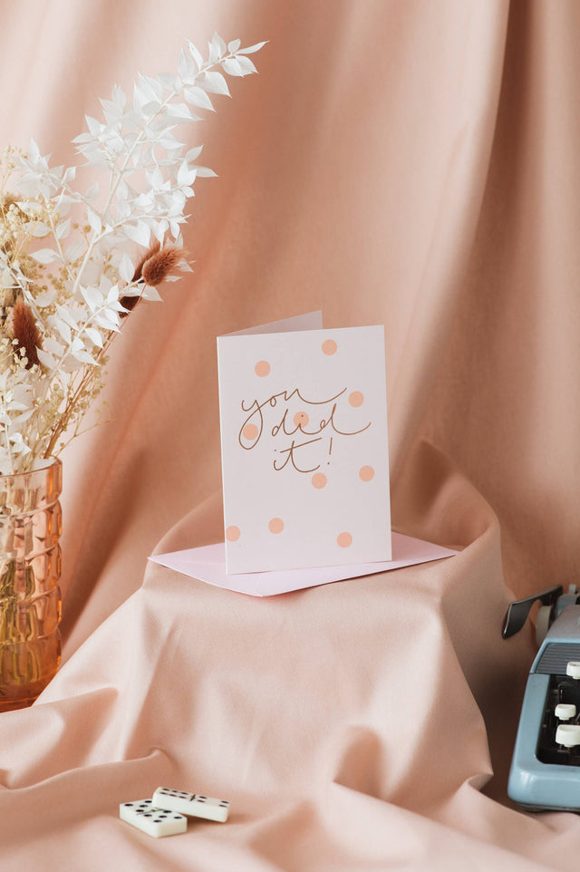 You Did It! Peach Polka Dot Card
