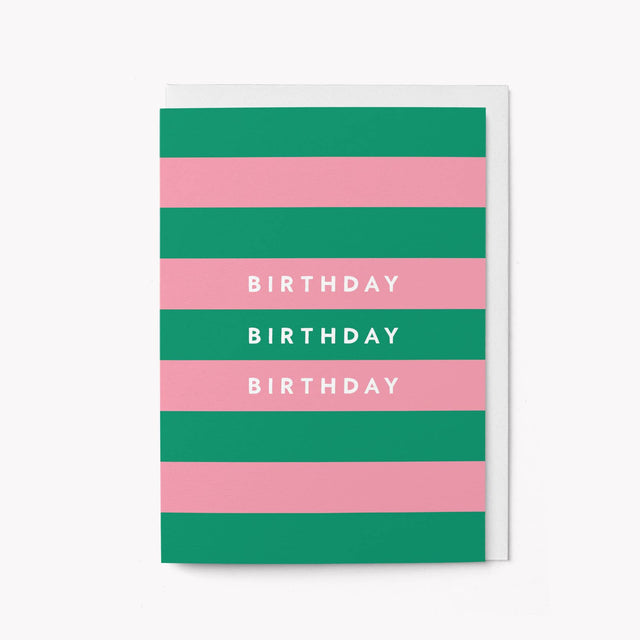 Birthday, Birthday Stripe Card