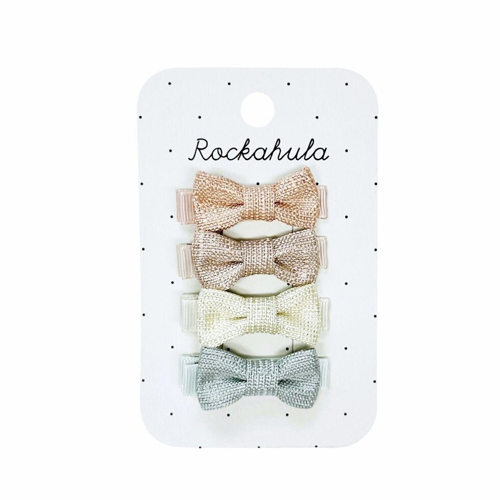 Nordic Shimmer Mini Bow Hair Clips