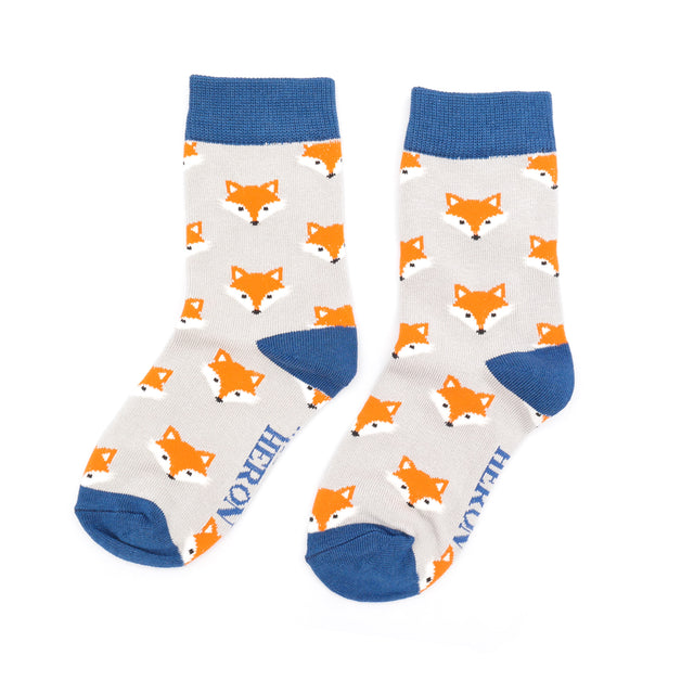 Foxes Silver Bamboo Socks - Age 2-3 Years