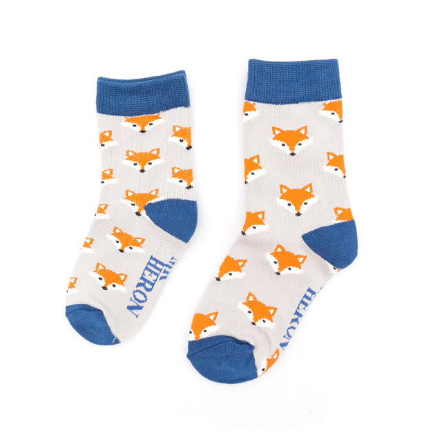 Foxes Silver Bamboo Socks - Age 4-6 Years