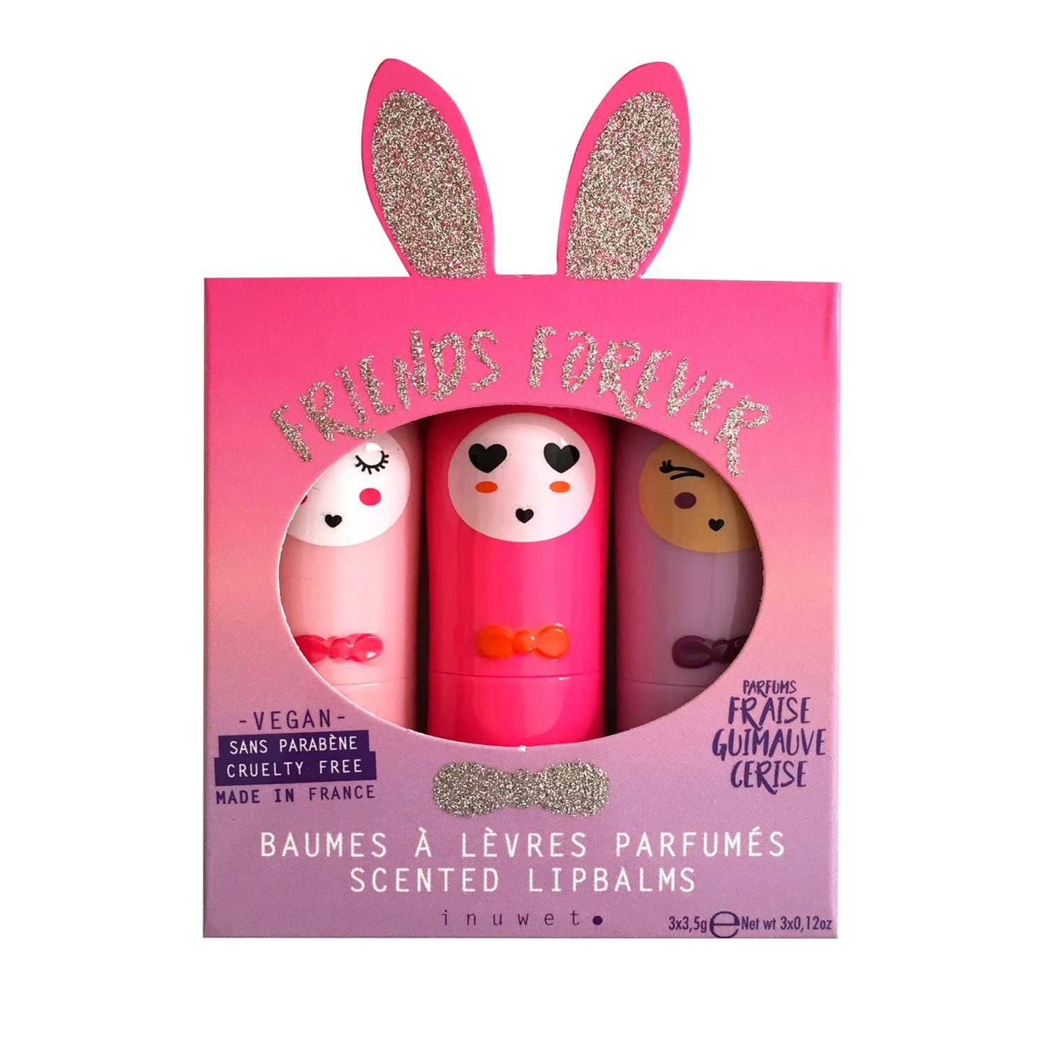 Friends Forever Bunny Lip Balm Trio