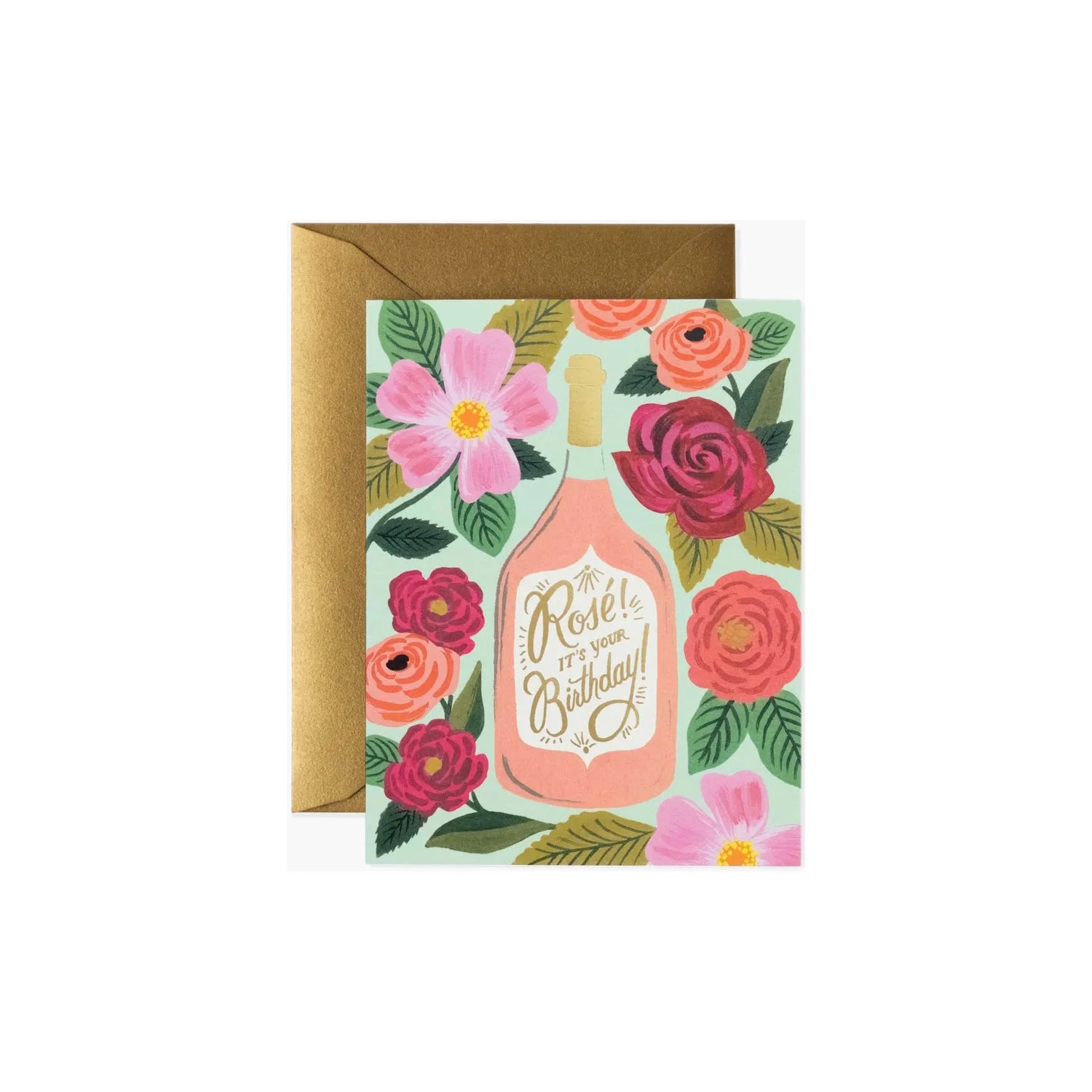 Rose Wine Birthday Card