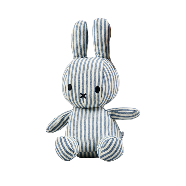 Denim Stripe Miffy Sitting Soft Toy