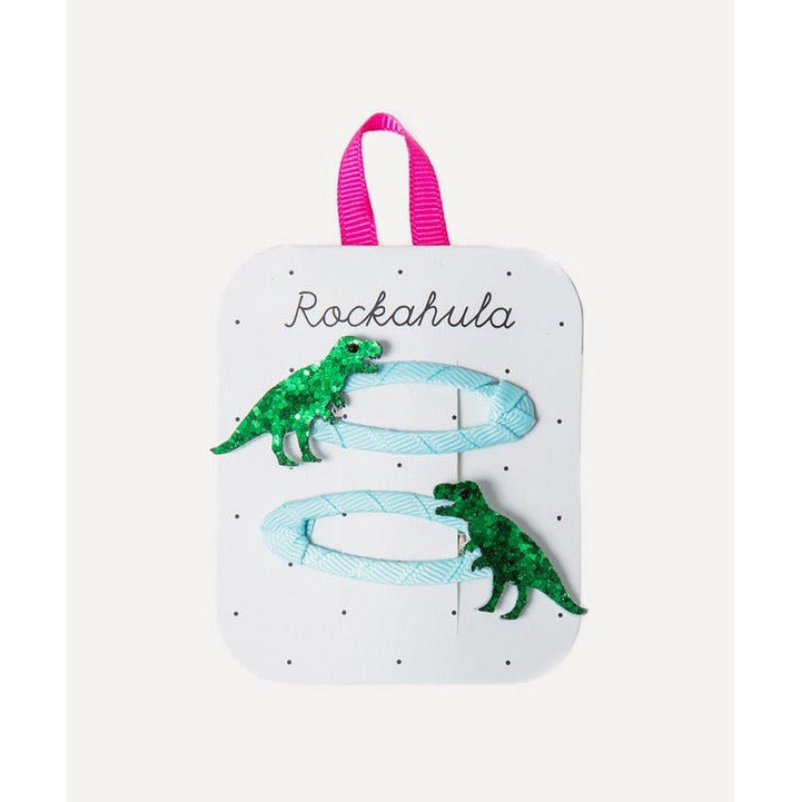T-Rex Glitter Hair Clips