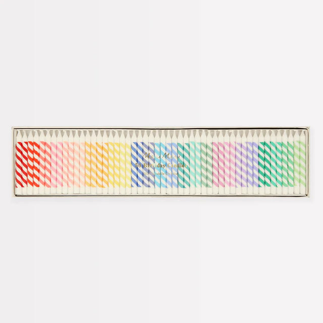 Rainbow Striped Mini Candles