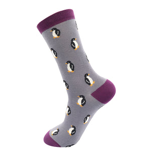 Little Penguins Grey Bamboo Socks