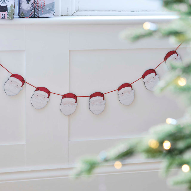 Father Christmas Wooden Bunting