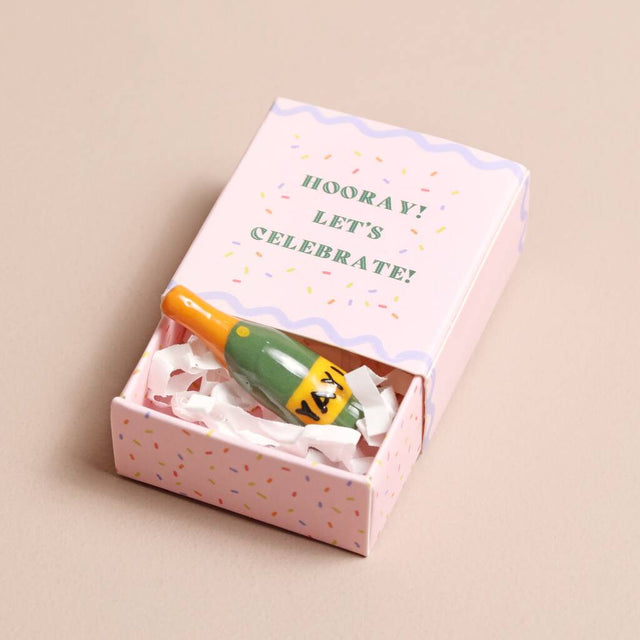 Tiny Matchbox Ceramic Champagne