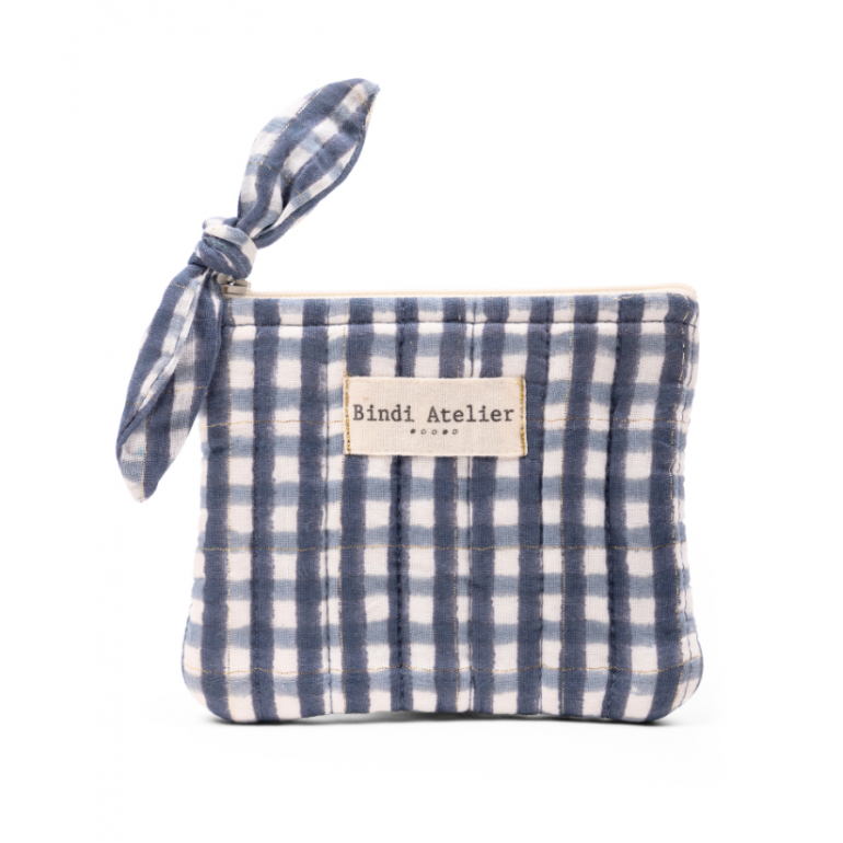 Tara Brume Navy Gingham Purse