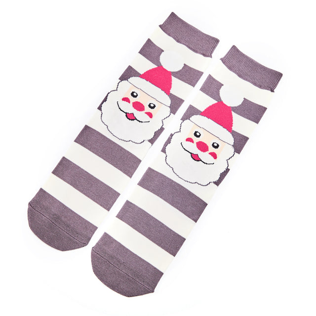 Grey Santa Face Socks