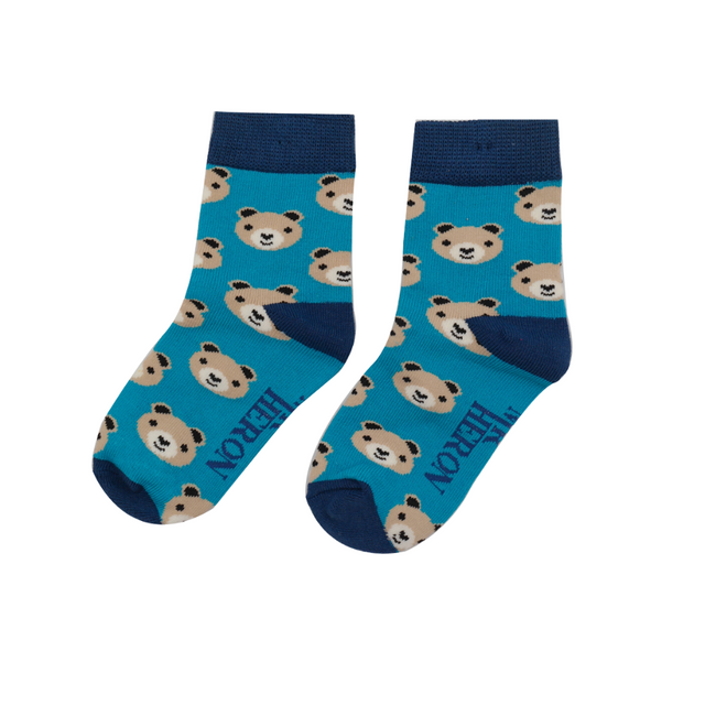 Bears Teal Bamboo Socks - Age 2-3 Years
