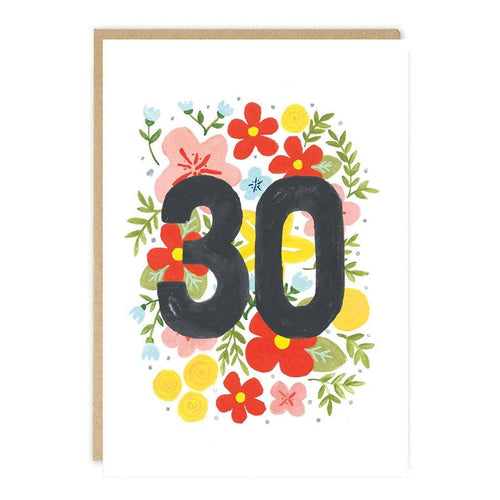 Age 30 Floral Card