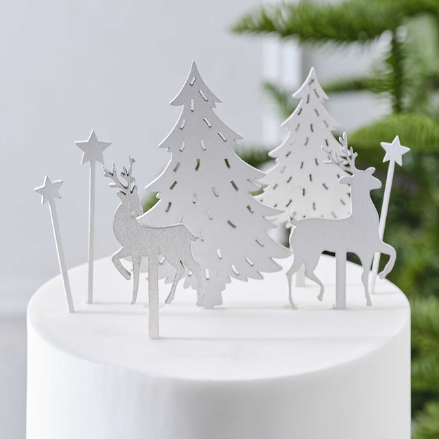 Wooden Christmas Cake Toppers