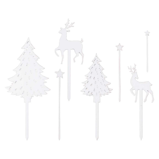 Wooden Christmas Cake Toppers