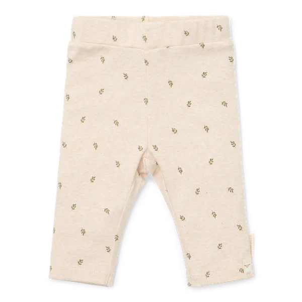 Neutral Green Leaves Leggings