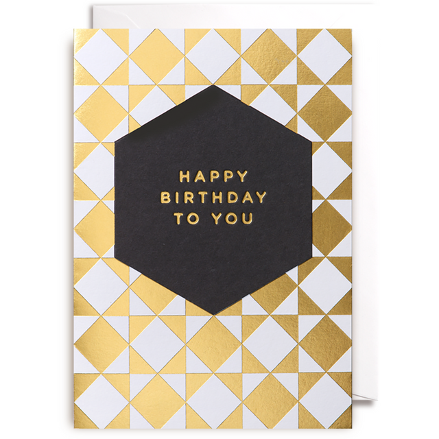 Gold Geo Birthday Card
