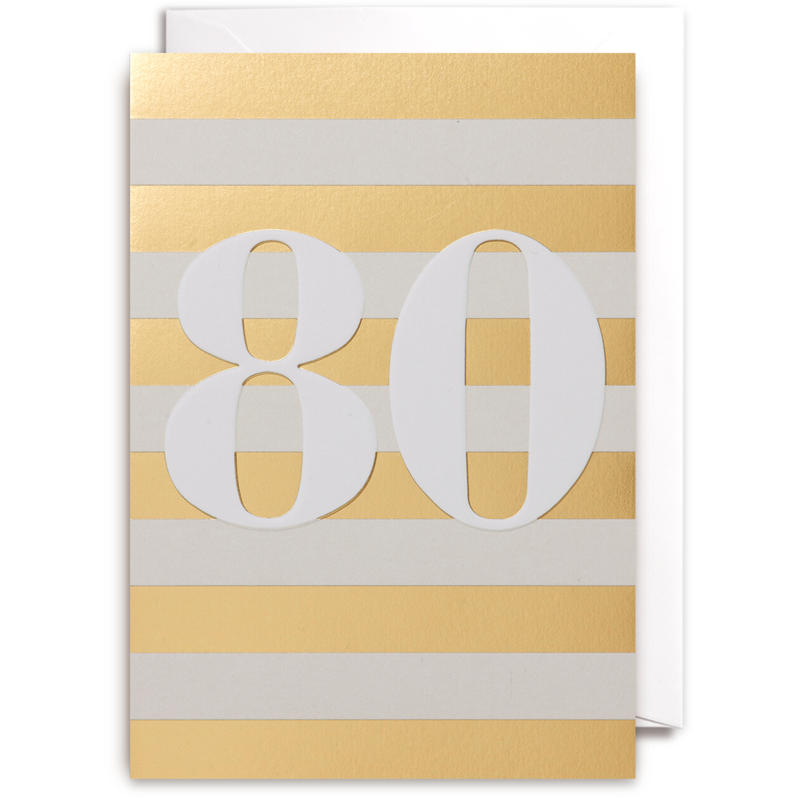 Age 80 Stripe Birthday Card