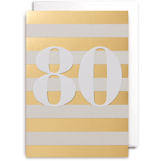Age 80 Stripe Birthday Card