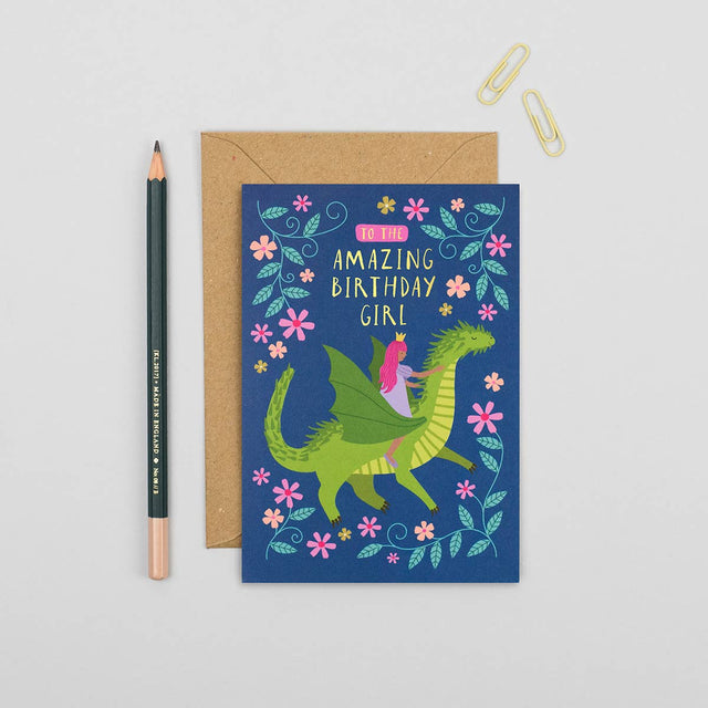 The Princess & The Dragon Birthday Card