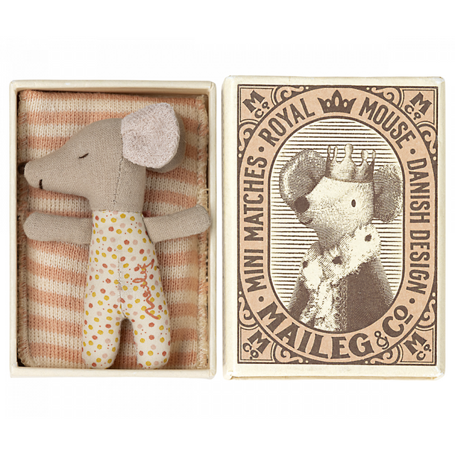 Rose Royal Sleepy Wakey Baby Mouse In Matchbox