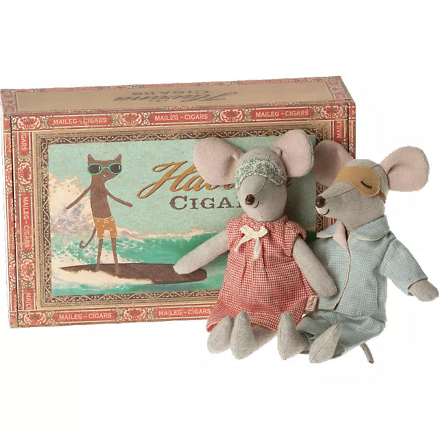 Mum And Dad Mice In Cigar Box
