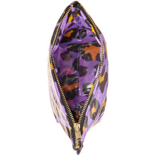 Load image into Gallery viewer, Small Purple Leopard Print Cosmetic Bag
