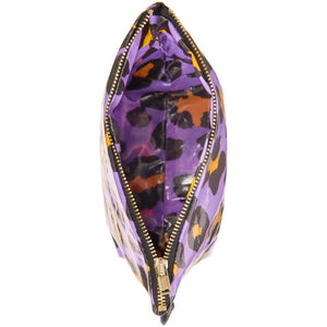 Small Purple Leopard Print Cosmetic Bag