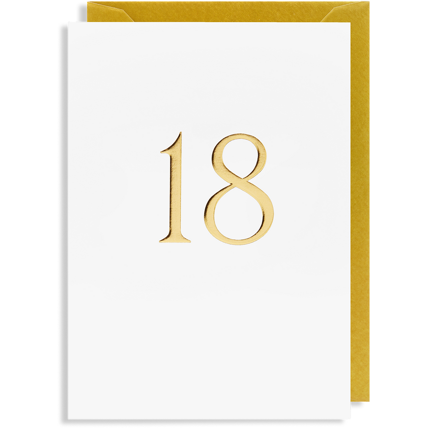 Age 18 Gold Birthday Card
