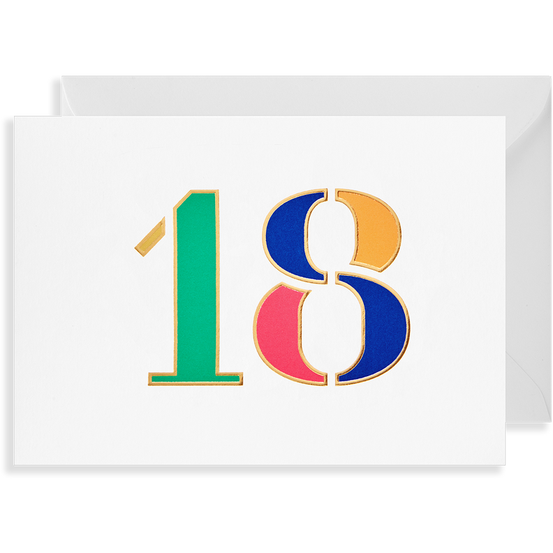 Age 18 Rainbow Birthday Card