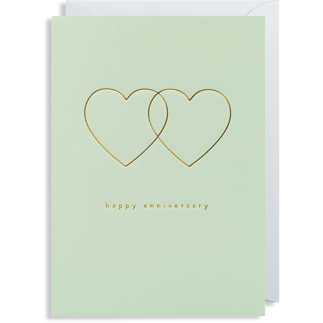 Happy Anniversary Gold Hearts Card