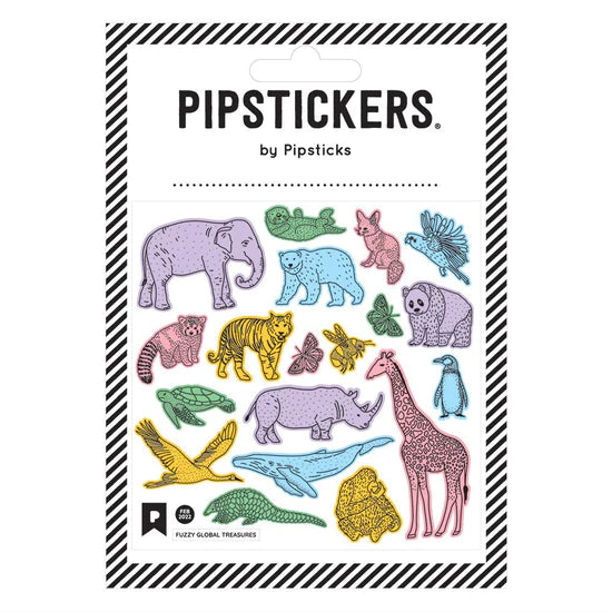 Fuzzy Global Animal Stickers