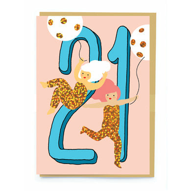 Age 21 Party Girls Birthday Card