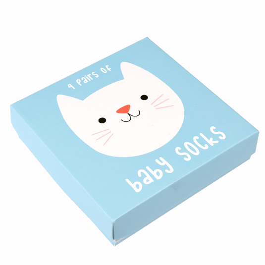 Box Of 4 Kitten Baby Socks