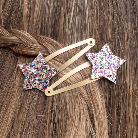 Glitter Star Hair Clips
