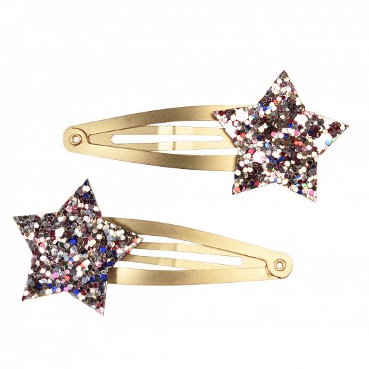 Glitter Star Hair Clips