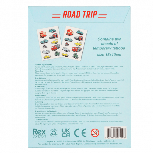 Road Trip Temporary Tattoos