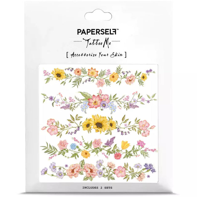 Temporary Tattoos Garden Flower Chain