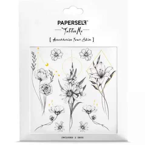Temporary Tattoos Geometric Flowers