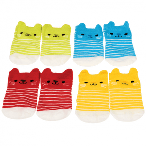 Box Of 4 Kitten Baby Socks