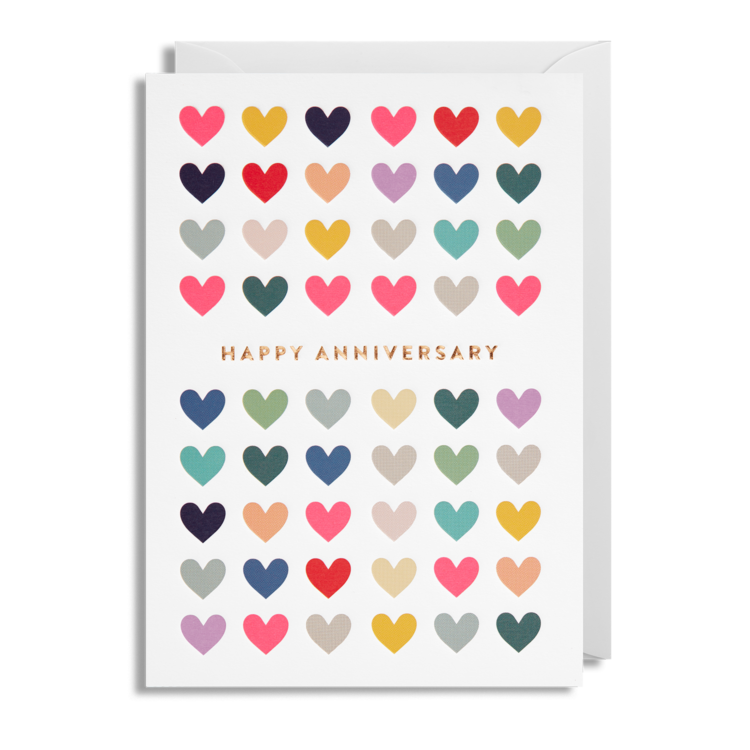 Happy Anniversary Bright Hearts Card