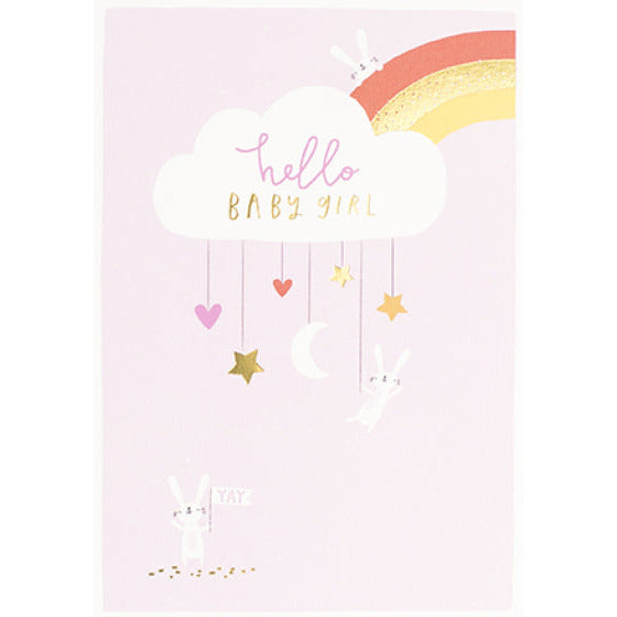 Hello Baby Girl Cloud Card