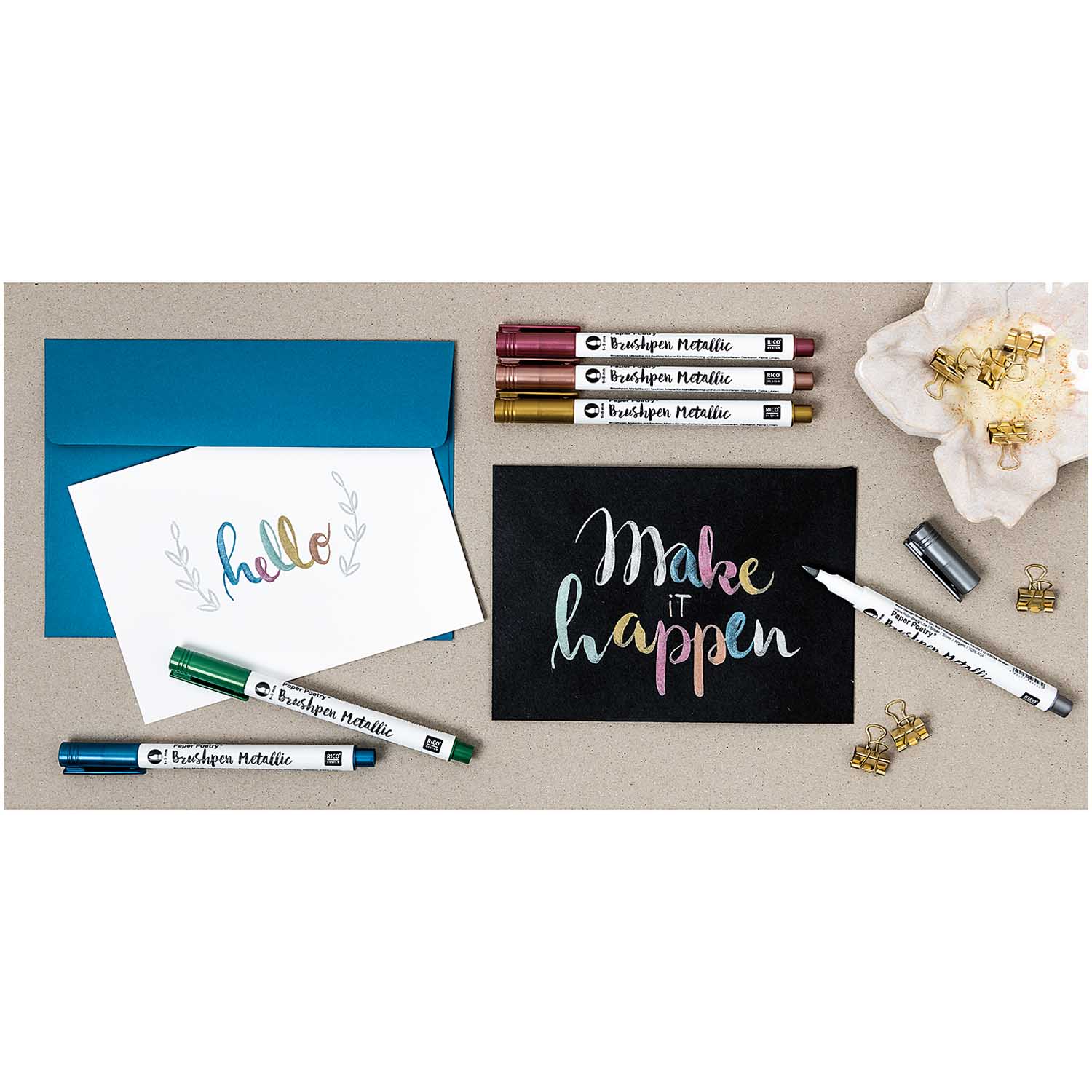 Metallic Brush Pens Set