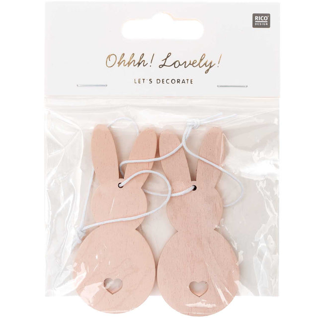Powder Pink Rabbit Wooden Tags