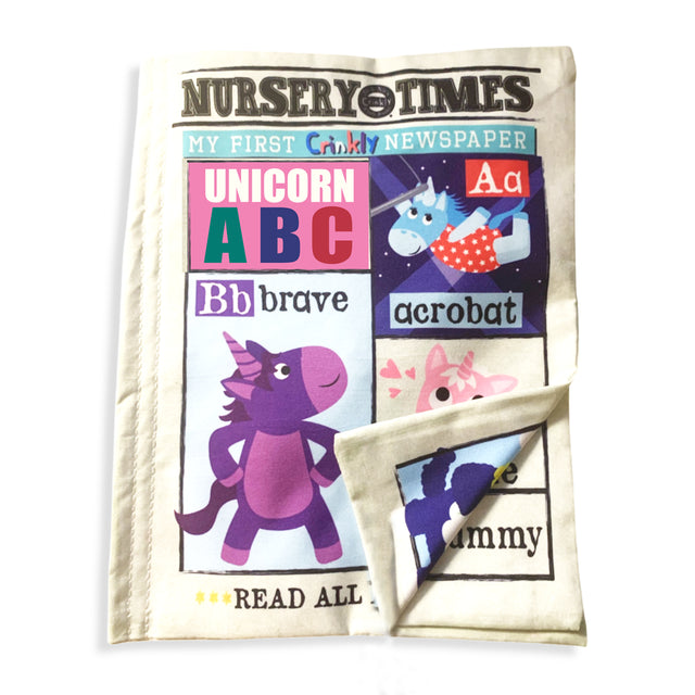 Nursery Times Crinkly Newspaper - Unicorn