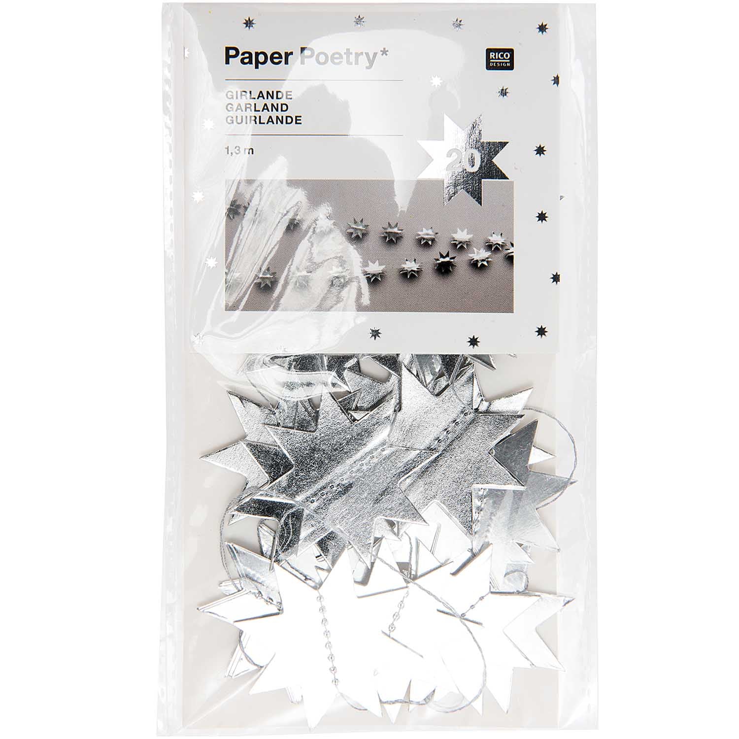 Mini Silver Star Garland