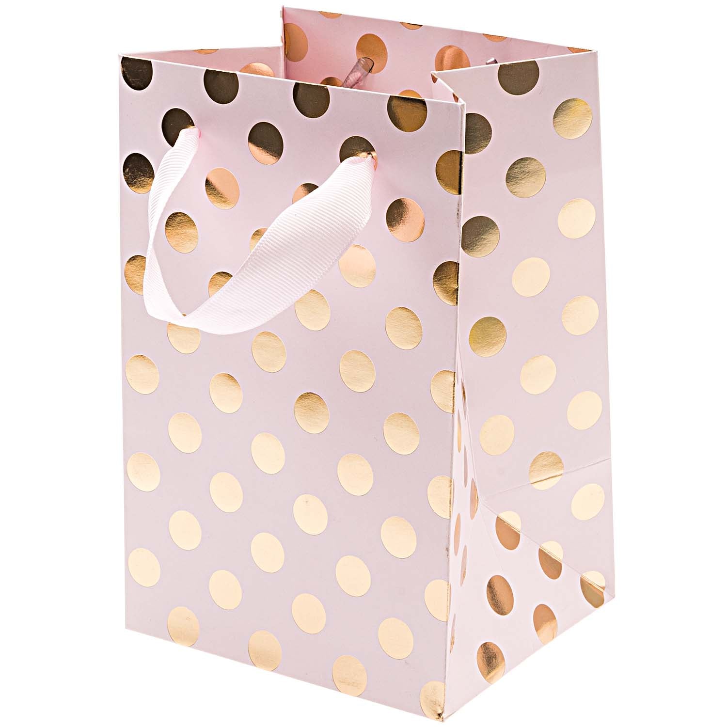 Small Pink Rose Gold Spot Gift Bag